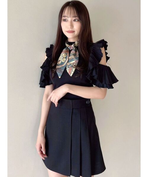 RESEXXY（リゼクシー）の「ポンチプリーツ切替スカパン（その他パンツ・レディース・ブラック/ベージュ・SMALL/MEDIUM）」の19枚目の写真