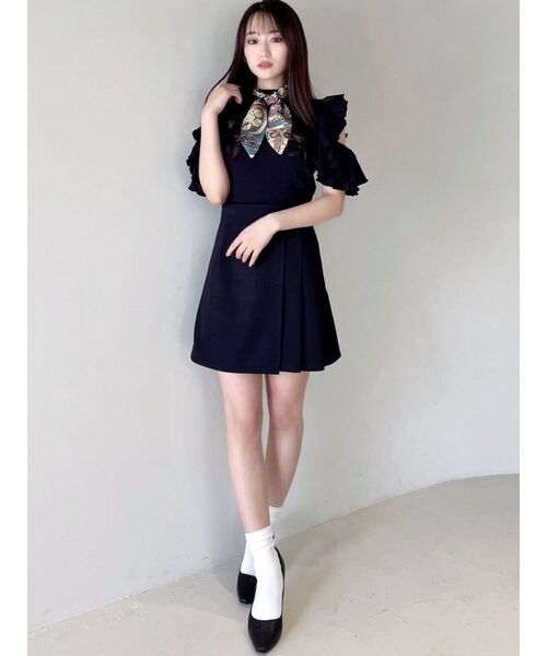 RESEXXY（リゼクシー）の「ポンチプリーツ切替スカパン（その他パンツ・レディース・ブラック/ベージュ・SMALL/MEDIUM）」の20枚目の写真