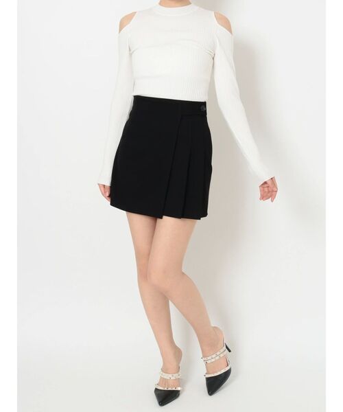 RESEXXY（リゼクシー）の「ポンチプリーツ切替スカパン（その他パンツ・レディース・ブラック/ベージュ・SMALL/MEDIUM）」の6枚目の写真