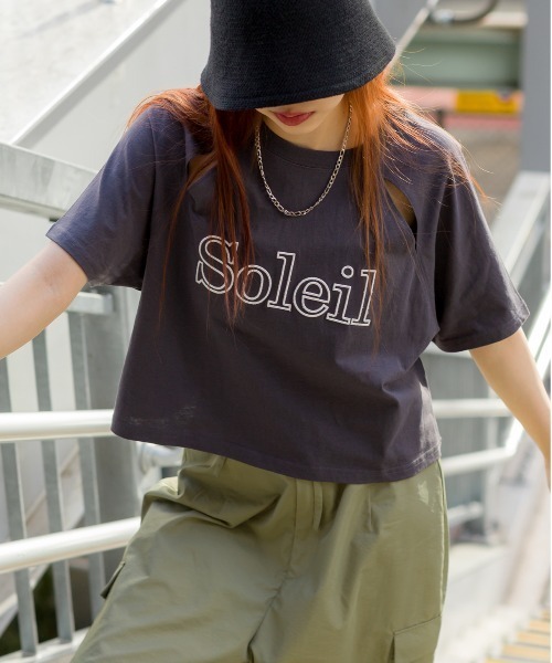 SpRay（スプレイ）の「ロゴラグランあきTシャツ（Tシャツ/カットソー・レディース・ライトブルー/アイボリー/チャコールグレー/オフホワイト/オートミール・FREE）」の3枚目の写真