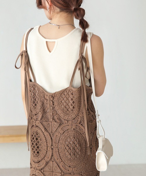 Bab(バブ)の「総レースキャミワンピース(ワンピース・レディース・モカ/ホワイト系その他/ブラック・S/M)」の18枚目の写真