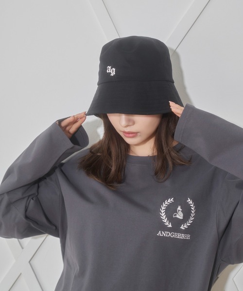 ANDGEEBEE（アンジービー）の「UNISEX ワンポイントバケットハット（ハット・レディース・ブラック・FREE）」の4枚目の写真