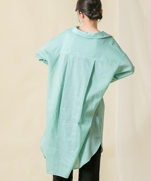 Gready Brilliant（グレディブリリアン）の「綿麻スキッパーシャツワンピース（シャツワンピース・レディース・ピンク/グリーン・FREE）」の15枚目の写真