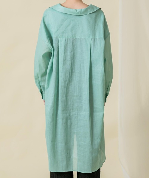 Gready Brilliant（グレディブリリアン）の「綿麻スキッパーシャツワンピース（シャツワンピース・レディース・ピンク/グリーン・FREE）」の11枚目の写真