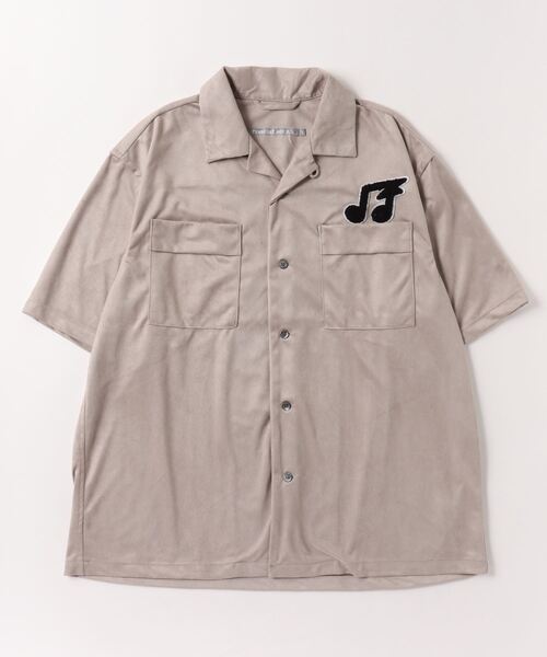 FranCisT_MOR.K.S.(フランシストモークス)の「FranCisT_MOR.K.S./フランシストモークス/MICRO ECO SUEDE S/S SHIRT/MS3007(シャツ/ブラウス・メンズ・グレー/ネイビー・2/3)」の2枚目の写真