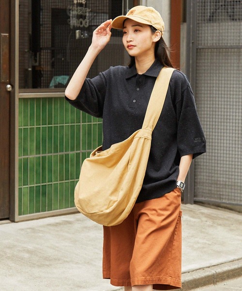 MONO-MART（モノマート）の「【retock's】カラーネップニット ビッグシルエット ポロシャツ（ポロシャツ・レディース・ブラック/ライトグレー/グリーン/ブラウン/ネイビー・M/L）」の16枚目の写真
