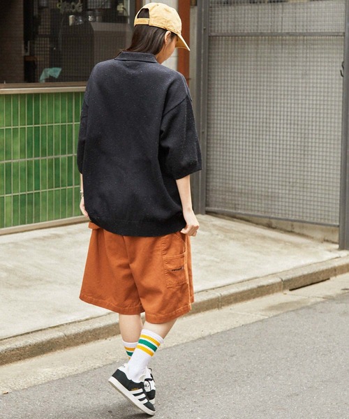 MONO-MART（モノマート）の「【retock's】カラーネップニット ビッグシルエット ポロシャツ（ポロシャツ・レディース・ブラック/ライトグレー/グリーン/ブラウン/ネイビー・M/L）」の22枚目の写真