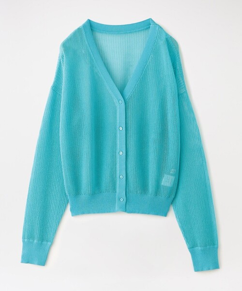 LOVELESS(ラブレス)の「メッシュカーディガン(カーディガン/ボレロ・レディース・ネイビー/オフホワイト/ライトグリーン/パープル系その他2/ブルー系その他2/ピンク・FREE)」の4枚目の写真