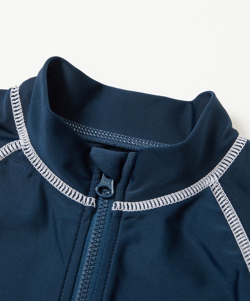 devirock（デビロック）の「UVカット スクール用 長袖ジップラッシュガード（ラッシュガード・キッズ・ネイビー/ネイビー×ホワイト/ネイビー系3/ネイビー系2/ネイビー系1・110cm/120cm/130cm/140cm/150cm/160cm/170cm）」の10枚目の写真