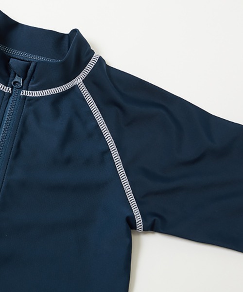 devirock（デビロック）の「UVカット スクール用 長袖ジップラッシュガード（ラッシュガード・キッズ・ネイビー/ネイビー×ホワイト/ネイビー系3/ネイビー系2/ネイビー系1・110cm/120cm/130cm/140cm/150cm/160cm/170cm）」の19枚目の写真