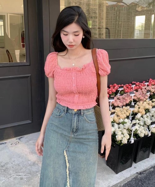 Jasmine Grandiflorum(ジャスミングランディフローラム)の「【Jasmine】2WAYフリルクロップドトップス (SS)(シャツ/ブラウス・レディース・ホワイト/ブラック/ピンク・MEDIUM/LARGE/SMALL/FREE)」の18枚目の写真