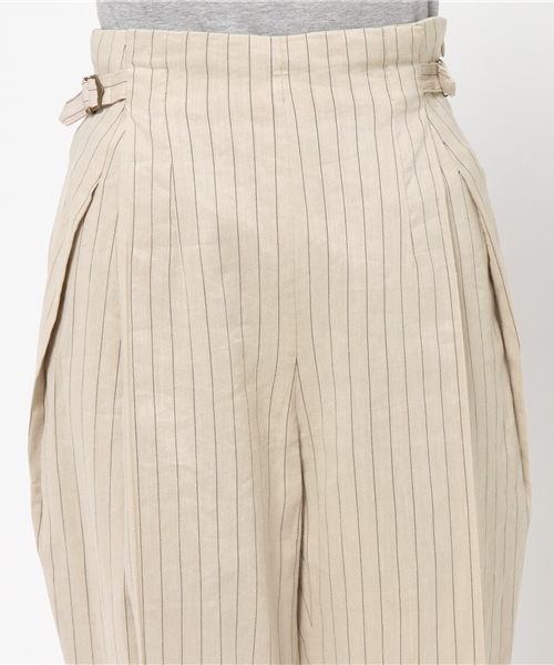 qualite（カリテ）の「ﾘﾈﾝ混ｽﾄﾗｲﾌﾟｱｼﾞｬｽﾄパンツ（その他パンツ・レディース・ベージュ/ネイビー・3/0/2/1）」の6枚目の写真