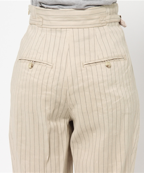 qualite（カリテ）の「ﾘﾈﾝ混ｽﾄﾗｲﾌﾟｱｼﾞｬｽﾄパンツ（その他パンツ・レディース・ベージュ/ネイビー・3/0/2/1）」の7枚目の写真