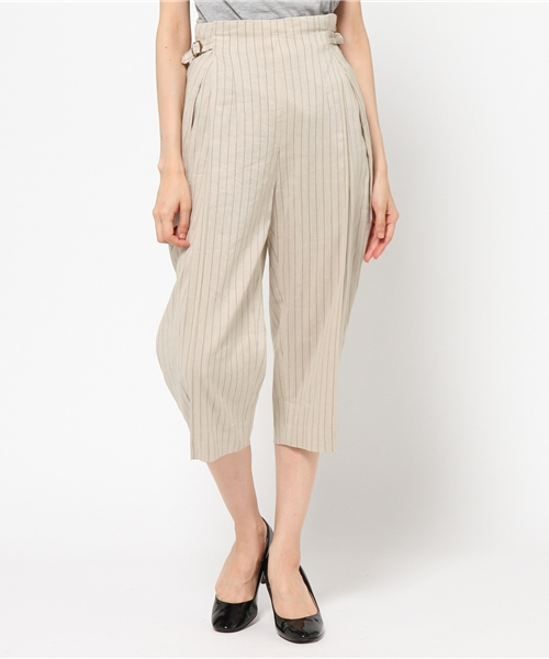 qualite（カリテ）の「ﾘﾈﾝ混ｽﾄﾗｲﾌﾟｱｼﾞｬｽﾄパンツ（その他パンツ・レディース・ベージュ/ネイビー・3/0/2/1）」の16枚目の写真