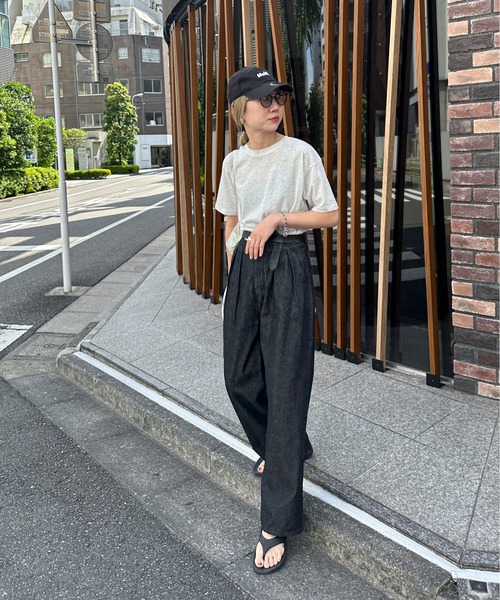 feepur（フェピュール）の「スラブ調ロゴ刺繍シアーTee（Tシャツ/カットソー・レディース・ブルー/ピンク/オートミール/オフホワイト/ブラック・MEDIUM）」の8枚目の写真