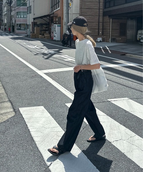 feepur（フェピュール）の「スラブ調ロゴ刺繍シアーTee（Tシャツ/カットソー・レディース・ブルー/ピンク/オートミール/オフホワイト/ブラック・MEDIUM）」の10枚目の写真