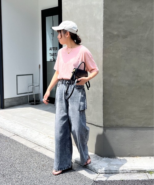 feepur（フェピュール）の「スラブ調ロゴ刺繍シアーTee（Tシャツ/カットソー・レディース・ブルー/ピンク/オートミール/オフホワイト/ブラック・MEDIUM）」の14枚目の写真