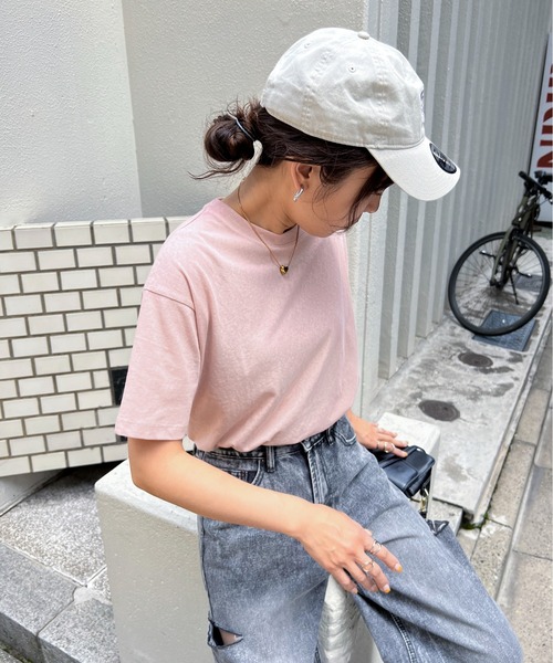 feepur（フェピュール）の「スラブ調ロゴ刺繍シアーTee（Tシャツ/カットソー・レディース・ブルー/ピンク/オートミール/オフホワイト/ブラック・MEDIUM）」の16枚目の写真