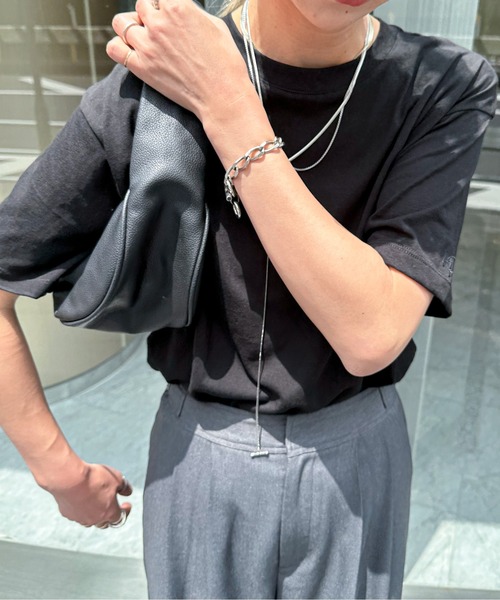 feepur（フェピュール）の「スラブ調ロゴ刺繍シアーTee（Tシャツ/カットソー・レディース・ブルー/ピンク/オートミール/オフホワイト/ブラック・MEDIUM）」の19枚目の写真