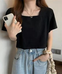 スクエアネック半袖Tシャツ