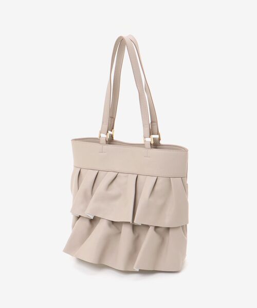 MAJESTIC LEGON（マジェスティックレゴン）の「フリルトートバッグ（トートバッグ・レディース・グレイッシュベージュ/ブラック・FREE）」の10枚目の写真