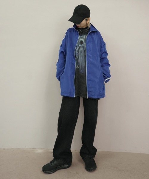 c.u.l（シーユーエル）の「ユニセックス ナイロン風トラックジャケット culw511（ジャージ・レディース・レッド/ブラック/ブルー/グリーン・M/S/L）」の22枚目の写真