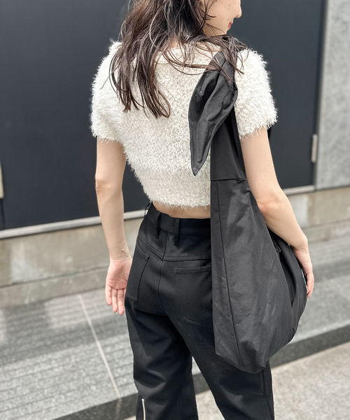 ANGLAN(アングラン)の「【ANGLAN/アングラン】Bundle String Hobo Bag(ショルダーバッグ・レディース・ブラック/オレンジ・FREE)」の4枚目の写真