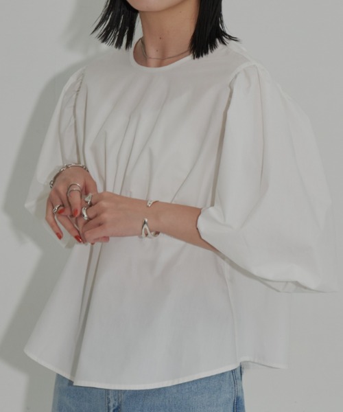 Aunt Marie's(アントマリーズ)の「バックデザインバルーンスリーブブラウス(シャツ/ブラウス・レディース・ブラック/ホワイト・FREE)」の22枚目の写真