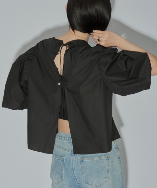 セール】バックデザインバルーンスリーブブラウス（シャツ