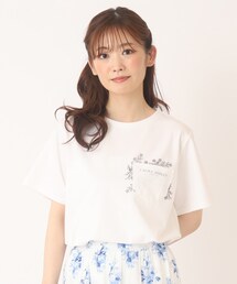 【接触冷感/洗える】ブランブル柄ポケットTシャツ