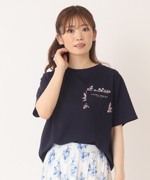 【接触冷感/洗える】ブランブル柄ポケットTシャツ