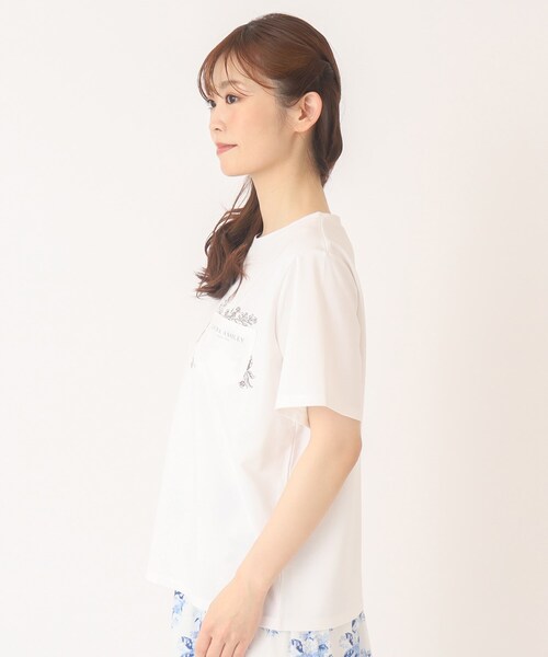 LAURA ASHLEY(ローラアシュレイ)の「【接触冷感/洗える】ブランブル柄ポケットTシャツ(Tシャツ/カットソー・レディース・ホワイト系/ネイビー/ダークブラウン・38/40)」の15枚目の写真