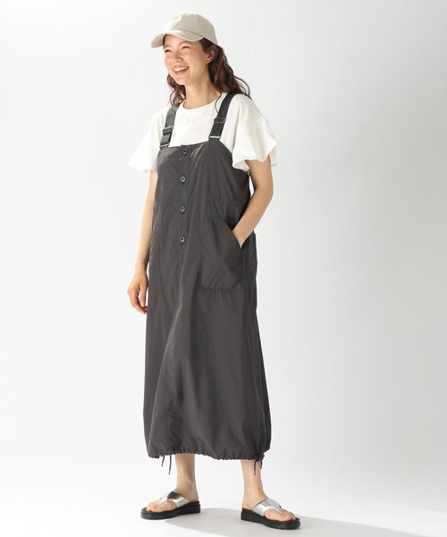 niko and...（ニコアンド）の「ナイロンワークジャンパースカート（ワンピース・レディース・カーキ/ブラック/グレー・LARGE/MEDIUM）」の11枚目の写真