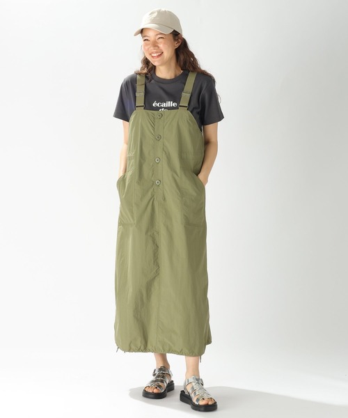 niko and...（ニコアンド）の「ナイロンワークジャンパースカート（ワンピース・レディース・カーキ/ブラック/グレー・LARGE/MEDIUM）」の14枚目の写真