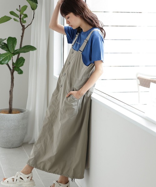 niko and...（ニコアンド）の「ナイロンワークジャンパースカート（ワンピース・レディース・カーキ/ブラック/グレー・LARGE/MEDIUM）」の6枚目の写真