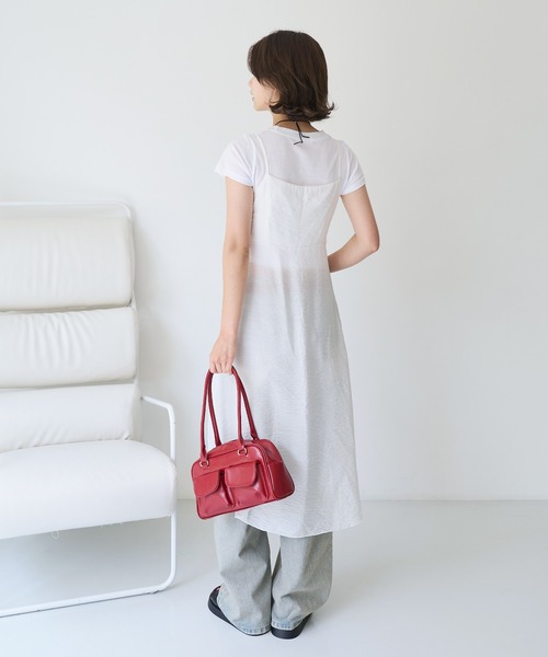 【新品・未使用】LiiLU　ワンピース　2y レースアップスリーブレイヤードニットワンピース｜WOMEN