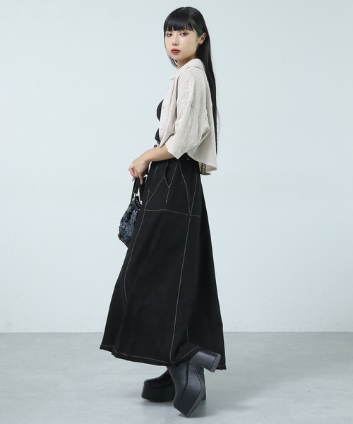 PAGEBOY(ページボーイ)の「ジャガードショートシャツ(シャツ/ブラウス・レディース・ブラック/グレイッシュベージュ/ブラウン・FREE)」の10枚目の写真