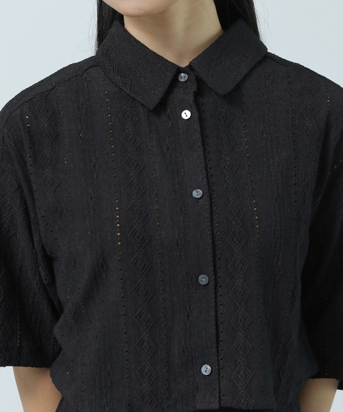 PAGEBOY(ページボーイ)の「ジャガードショートシャツ(シャツ/ブラウス・レディース・ブラック/グレイッシュベージュ/ブラウン・FREE)」の18枚目の写真
