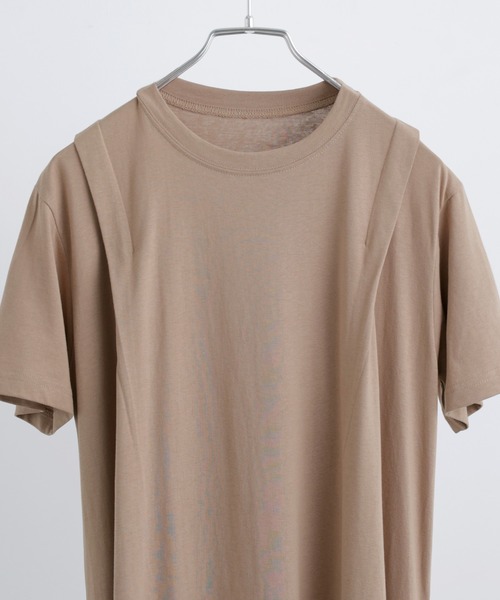 Fashion Letter(ファッションレター)の「【M-5L】ショルダータック Tシャツワンピース(ワンピース・レディース・モカ/グレイッシュベージュ/カーキ/ブラック・M~L/LL~3L/4L~5L)」の8枚目の写真