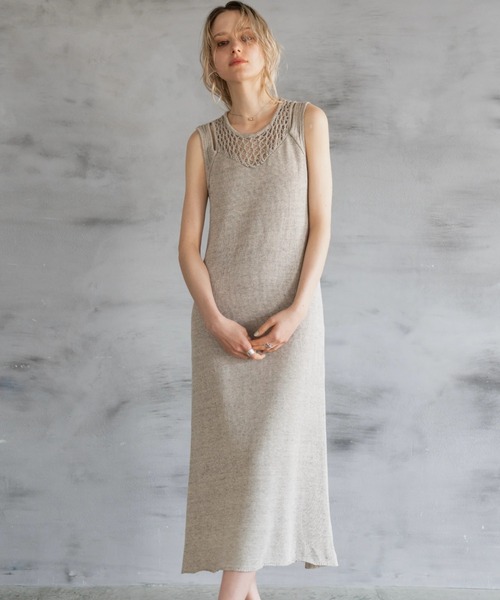 WILLFULLY（ウィルフリー）の「incision mesh 2way knit tank OP