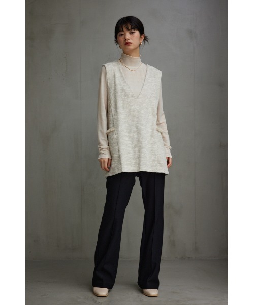 AZUL by moussy（アズールバイマウジー）の「カットツイードベスト（ベスト・レディース・ブラック/ライトベージュ/ダークグリーン・FREE）」の15枚目の写真