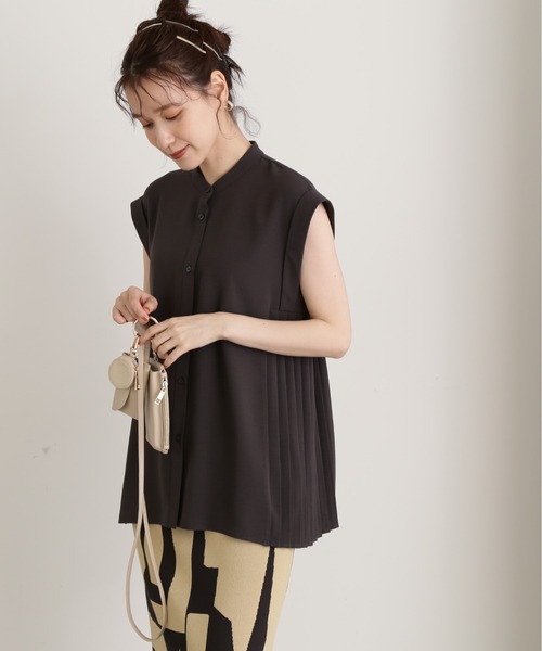 N.（N. Natural Beauty Basic）（エヌエヌナチュラルビューティーベーシック）の「◆サイドプリーツバンドカラーブラウス（シャツ/ブラウス・レディース・ブルー/ナチュラル/チャコール・MEDIUM）」の17枚目の写真