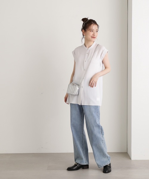 N.（N. Natural Beauty Basic）（エヌエヌナチュラルビューティーベーシック）の「◆サイドプリーツバンドカラーブラウス（シャツ/ブラウス・レディース・ブルー/ナチュラル/チャコール・MEDIUM）」の18枚目の写真