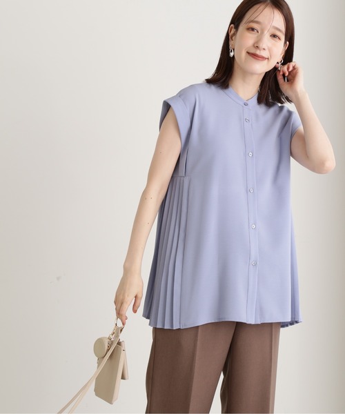 N.（N. Natural Beauty Basic）（エヌエヌナチュラルビューティーベーシック）の「◆サイドプリーツバンドカラーブラウス（シャツ/ブラウス・レディース・ブルー/ナチュラル/チャコール・MEDIUM）」の15枚目の写真