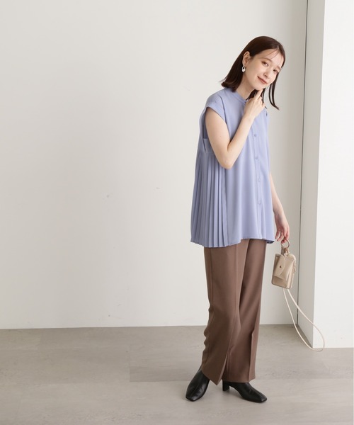 N.（N. Natural Beauty Basic）（エヌエヌナチュラルビューティーベーシック）の「◆サイドプリーツバンドカラーブラウス（シャツ/ブラウス・レディース・ブルー/ナチュラル/チャコール・MEDIUM）」の13枚目の写真
