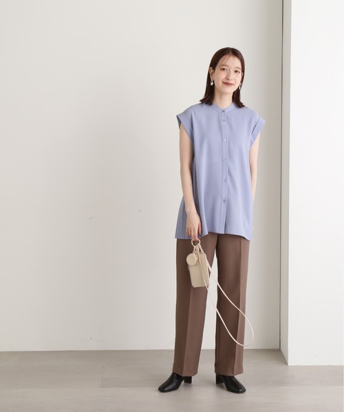 N.（N. Natural Beauty Basic）（エヌエヌナチュラルビューティーベーシック）の「◆サイドプリーツバンドカラーブラウス（シャツ/ブラウス・レディース・ブルー/ナチュラル/チャコール・MEDIUM）」の19枚目の写真