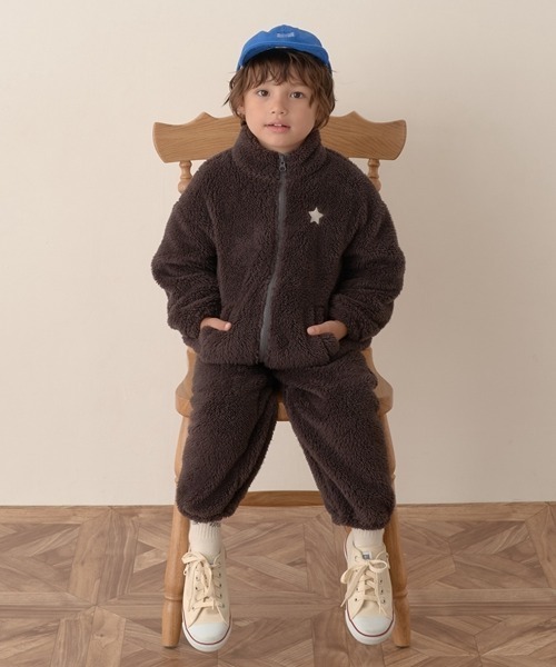 b・ROOM（ビールーム）の「【エニウェアシリーズ】ジップアップブルゾン×パンツセット（アンサンブル・キッズ・アイボリー/グレイッシュブルー/ミント/チャコール/ベージュ・110cm/120cm/150cm/100cm/140cm/130cm）」の3枚目の写真