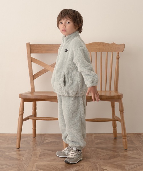 b・ROOM（ビールーム）の「【エニウェアシリーズ】ジップアップブルゾン×パンツセット（アンサンブル・キッズ・アイボリー/グレイッシュブルー/ミント/チャコール/ベージュ・110cm/120cm/150cm/100cm/140cm/130cm）」の16枚目の写真