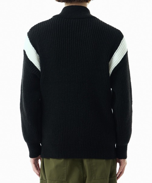   ドライバーズニット　ブラック　切り替え Theater code（シアターコード）の「design drivers knit/ドライバーズ