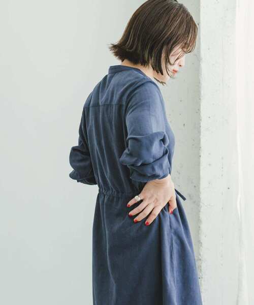 ITEMS URBANRESEARCH（アイテムズ アーバンリサーチ）の「ピケスキッパーワンピース（ワンピース・レディース・ライトカーキ/ネイビー/オレンジ・FREE）」の5枚目の写真
